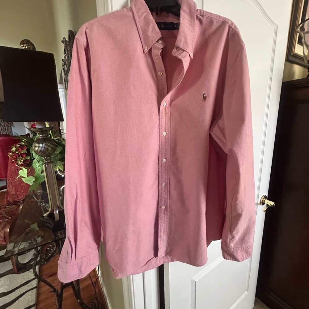 Ralph Lauren Men's Pink Button Down Shirt